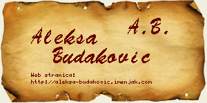 Aleksa Budaković vizit kartica